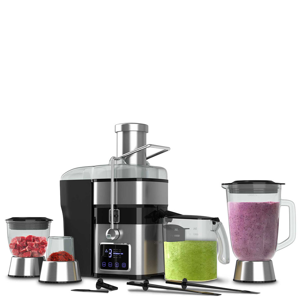 آبمیوه‌گیری چهارکاره دیجیتال لمسی استیل زنیت مدل ZJB-1406