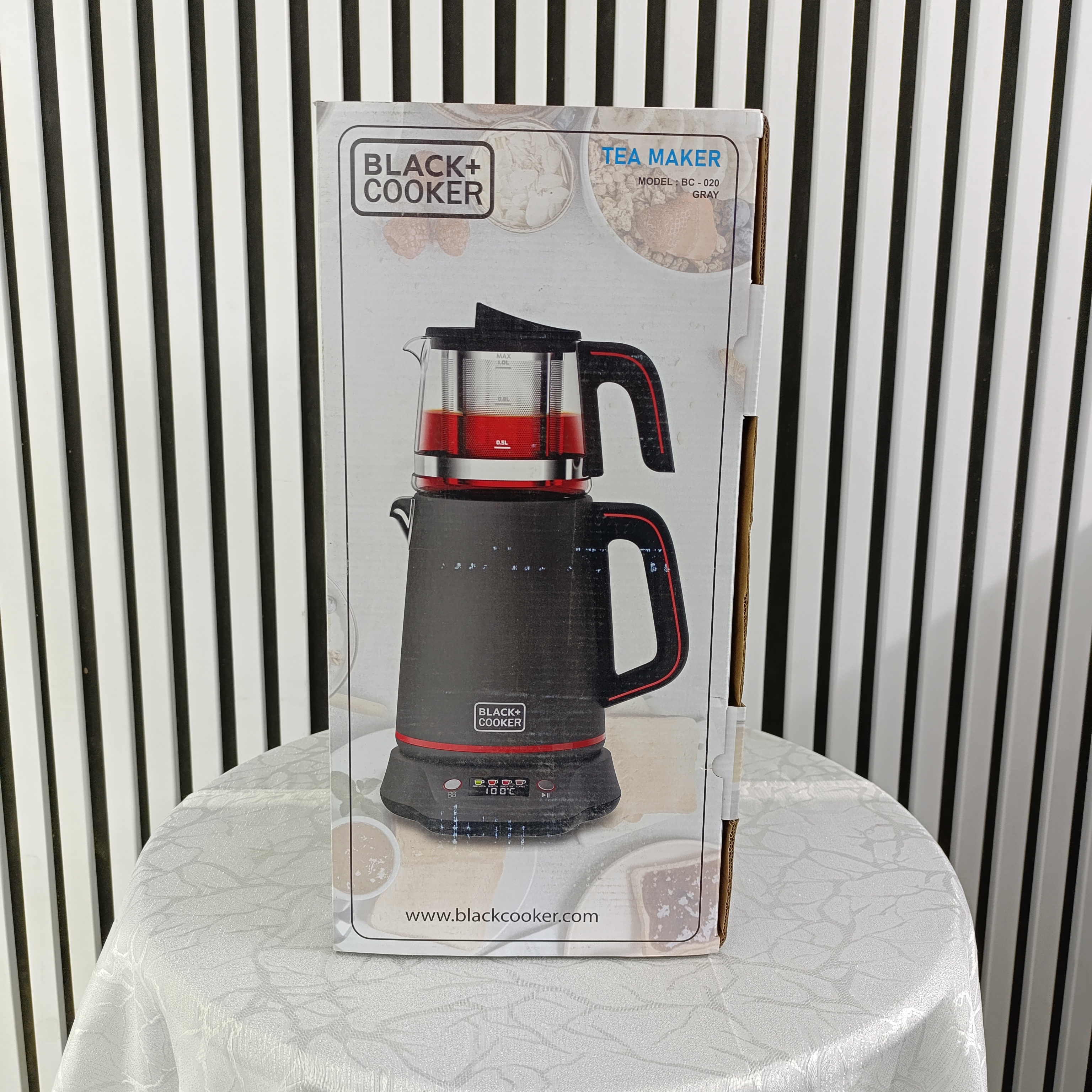 چای‌ساز هوشمند استیل و شیشه‌ای بلک کوکر